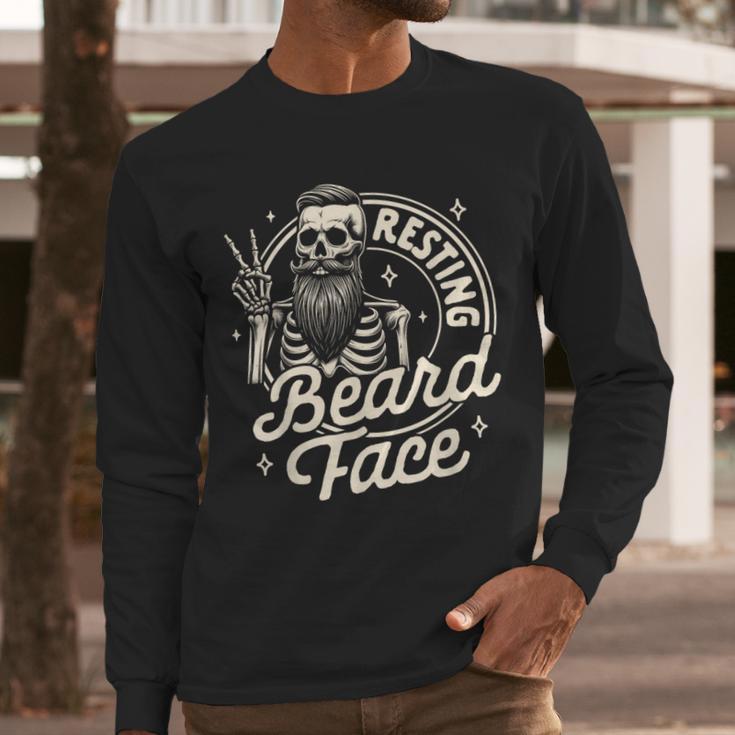 Bearded Dad Daddy Papa Father’s Day Resting Beard Face Men Long Sleeve T-Shirt Bearded Dad Daddy Papa Father’s Day Resting Beard Face Men Long Sleeve T-Shirt