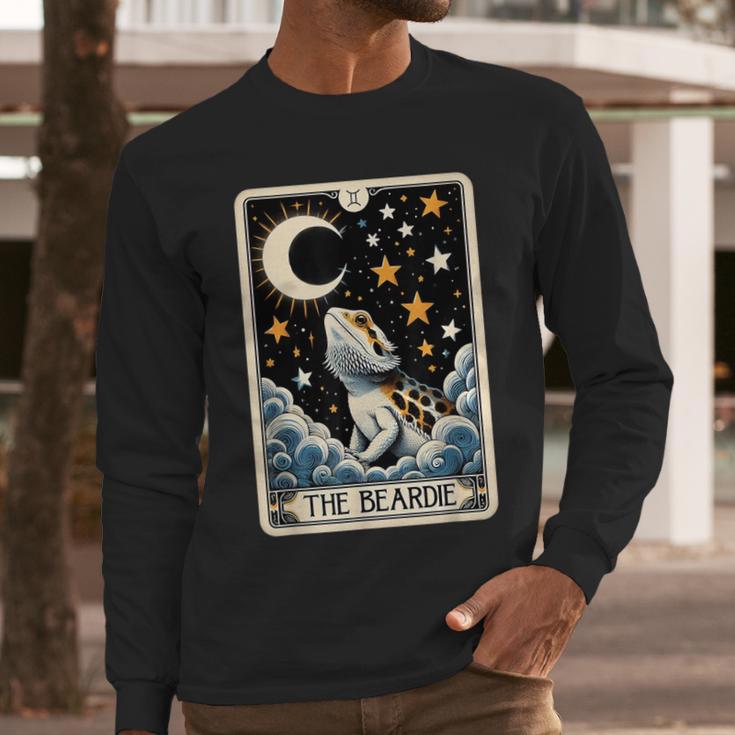 Bearded Dragon Tarot Card Beardie Mom Beardie Dad Men Women Men Long Sleeve T-Shirt