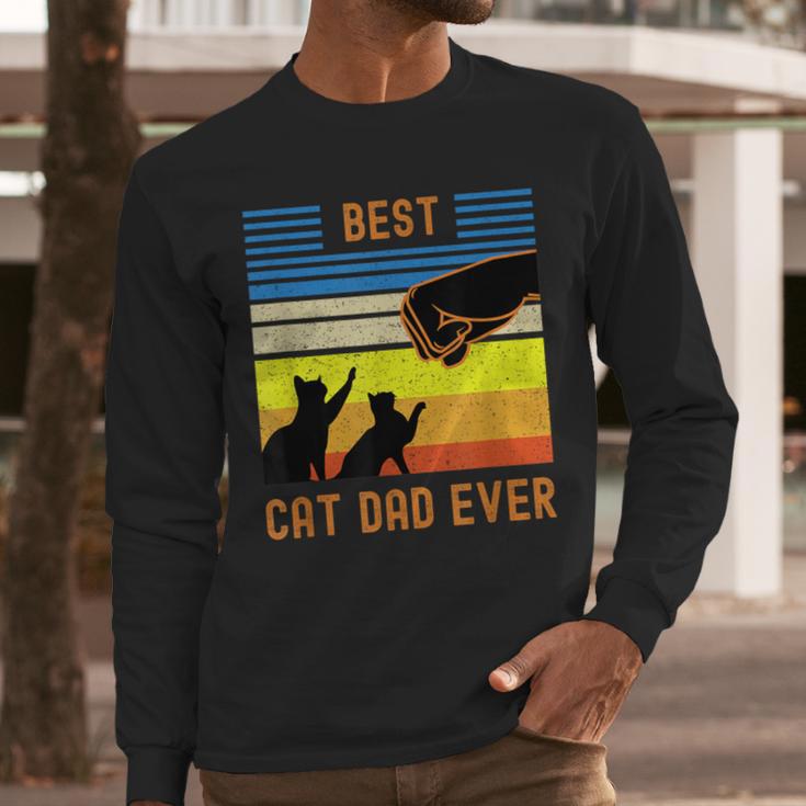 Best Cat Dad Ever Fist Bump For Fur Daddies Men Women Girls Kids Men Long Sleeve T-Shirt