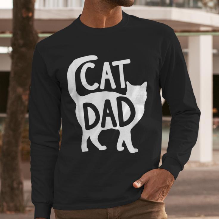 Best Cat Dad Fathers Day Men Kitty Daddy Papa Christmas Meow Men Long Sleeve T-Shirt