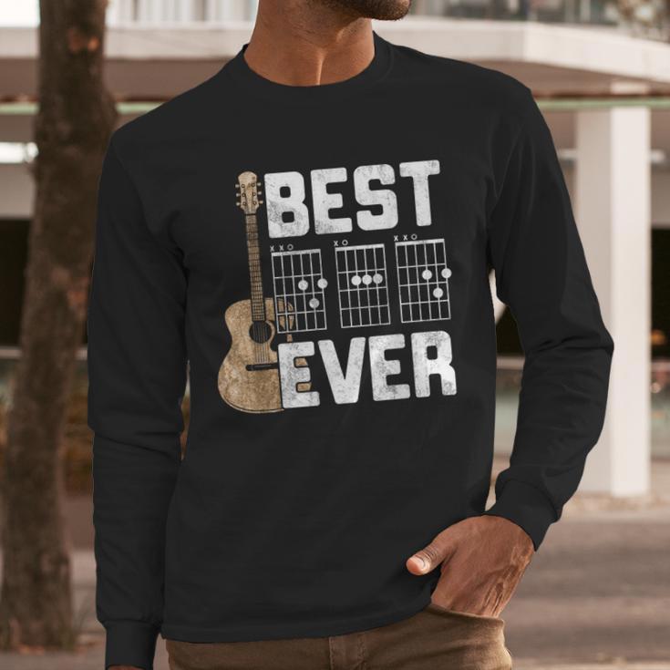 Best Dad Ever Guitarist Father D-A-D Chord Guitar Men Long Sleeve T-Shirt