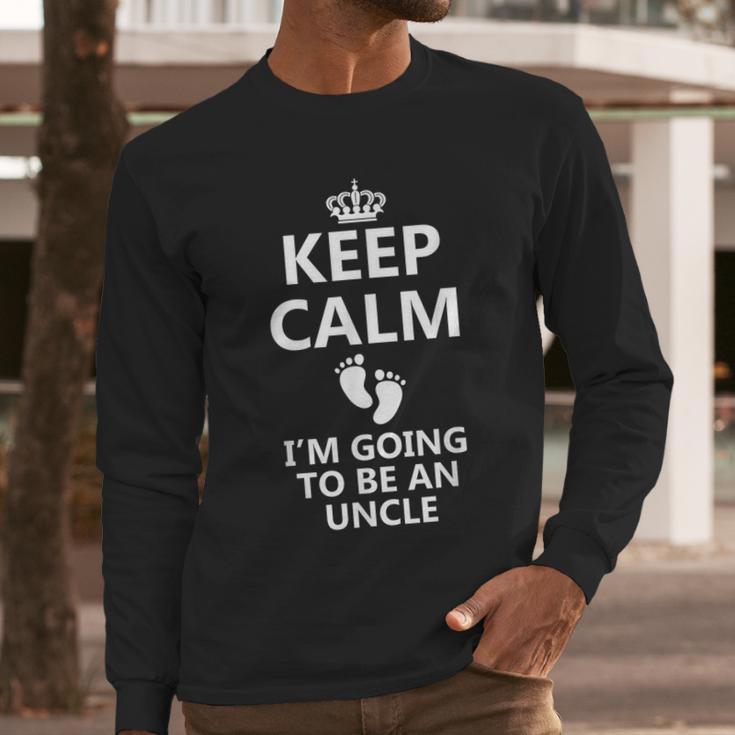Best Uncle Art For Men Dad Pregnancy Reveal New Uncle To Be Men Long Sleeve T-Shirt