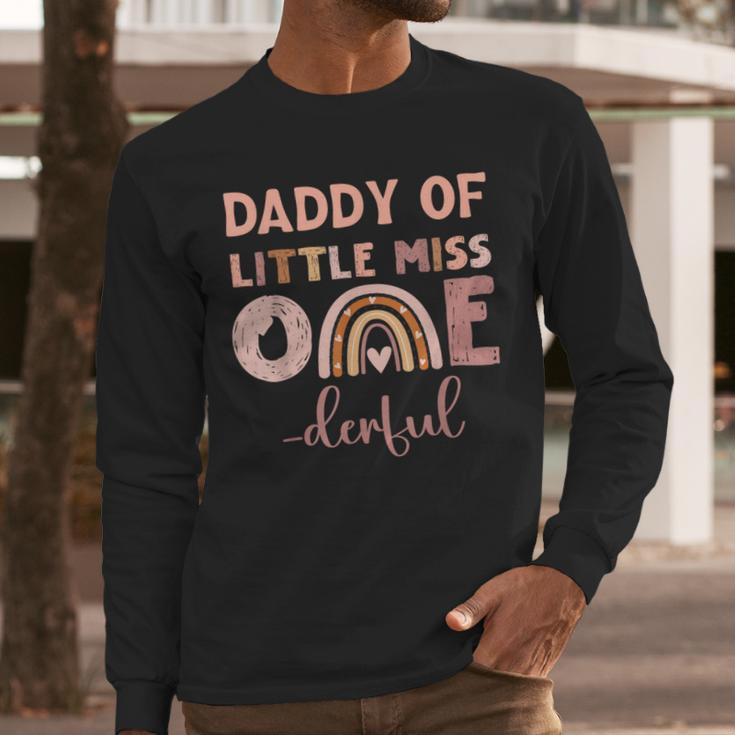 Boho Daddy Of Miss Onederful 1st Birthday Girl Cute Small Men Long Sleeve T-Shirt