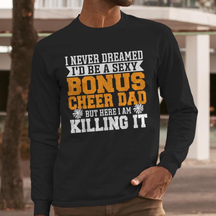 Bonus Cheer Dad Cheer Step Dad Men Long Sleeve T-Shirt