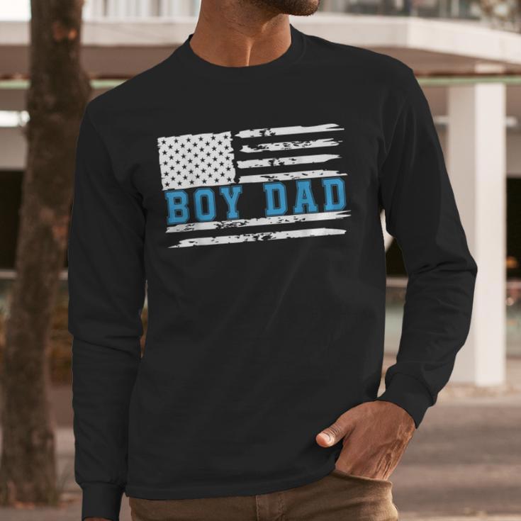 Boy Dad Proud Dad Of Boy Father Of Boy Shirt For Dad US Flag Men Long Sleeve T-Shirt