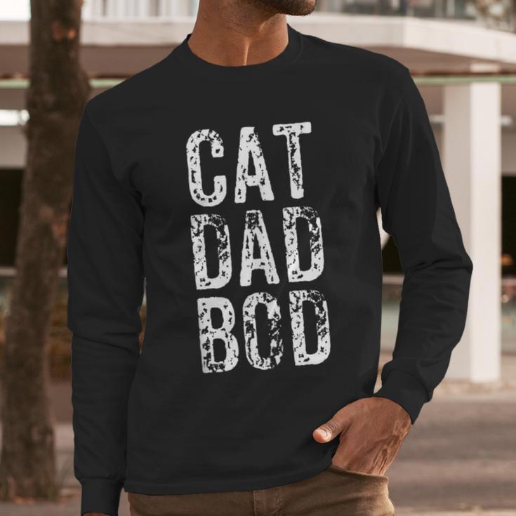 Cat Dad Bod Pet Owner Fitness Gym Men Long Sleeve T-Shirt