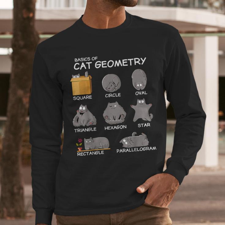 Cat Geometry Math Cat For Cat Dad Cat Mom Kids Men Long Sleeve T-Shirt