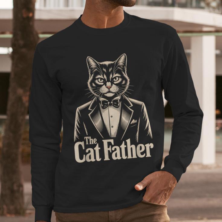 Cat Lover The CatFather Cat Dad Men Long Sleeve T-Shirt