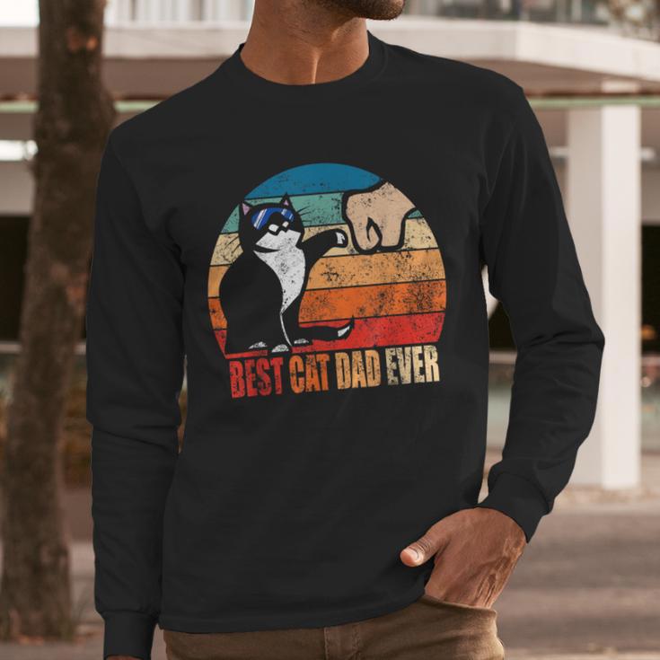 Cat Loving Daddy Fathers Day Mens None Best Cat Dad Ever Paw Fist Bump Fathers Day TeeShirt Small US Men Long Sleeve T-Shirt