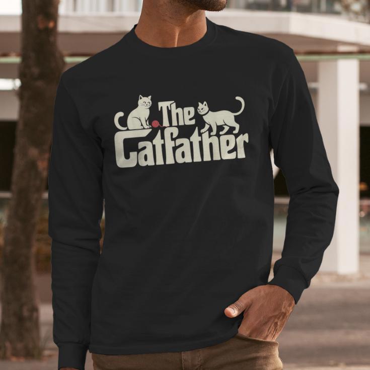 The Catfather Cat Dad Father's Day Cat Lover Men Long Sleeve T-Shirt The Catfather Cat Dad Father's Day Cat Lover Men Long Sleeve T-Shirt