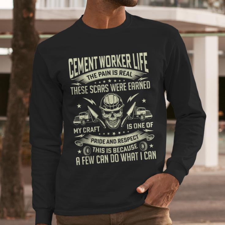 Cement Worker Life Concrete Finisher Dad Father Men Long Sleeve T-Shirt