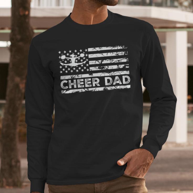 Cheer Dad Cheerleading American Flag Proud Cheer Father Men Long Sleeve T-Shirt Cheer Dad Cheerleading American Flag Proud Cheer Father Men Long Sleeve T-Shirt