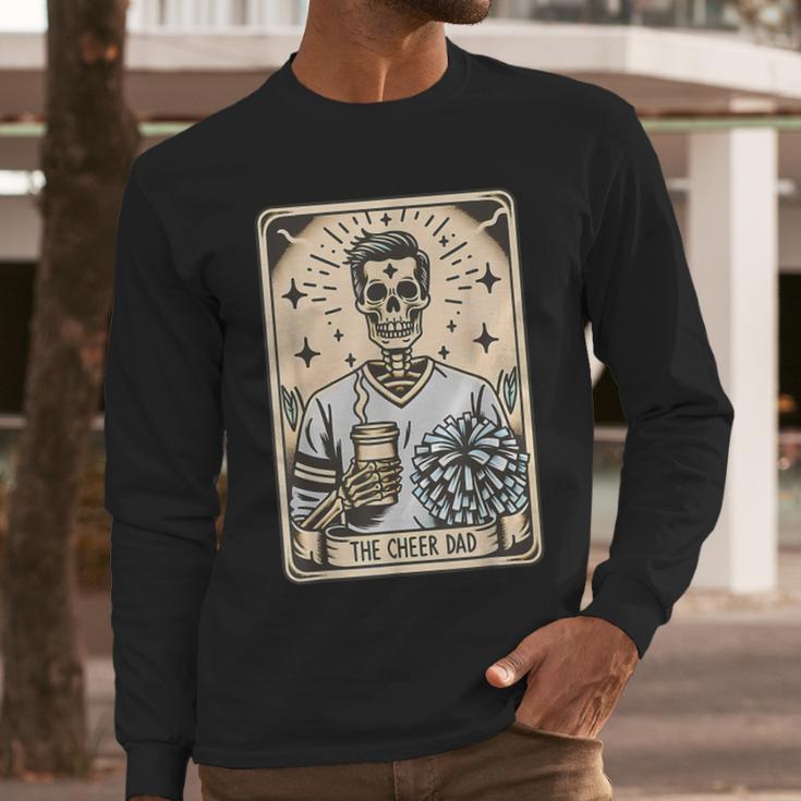 Cheer Dad Tarot Card Skeleton Cheerleading Fathers Day Men Long Sleeve T-Shirt