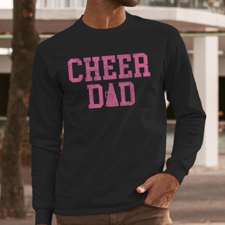 Cheer Dad Vintage Retro Cheerleading Pink Men Long Sleeve T-Shirt