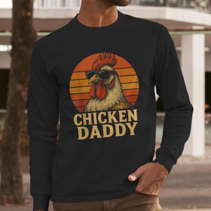 Chicken Daddy Vintage Chicken Dad Farmer Poultry Farmer Men Long Sleeve T-Shirt