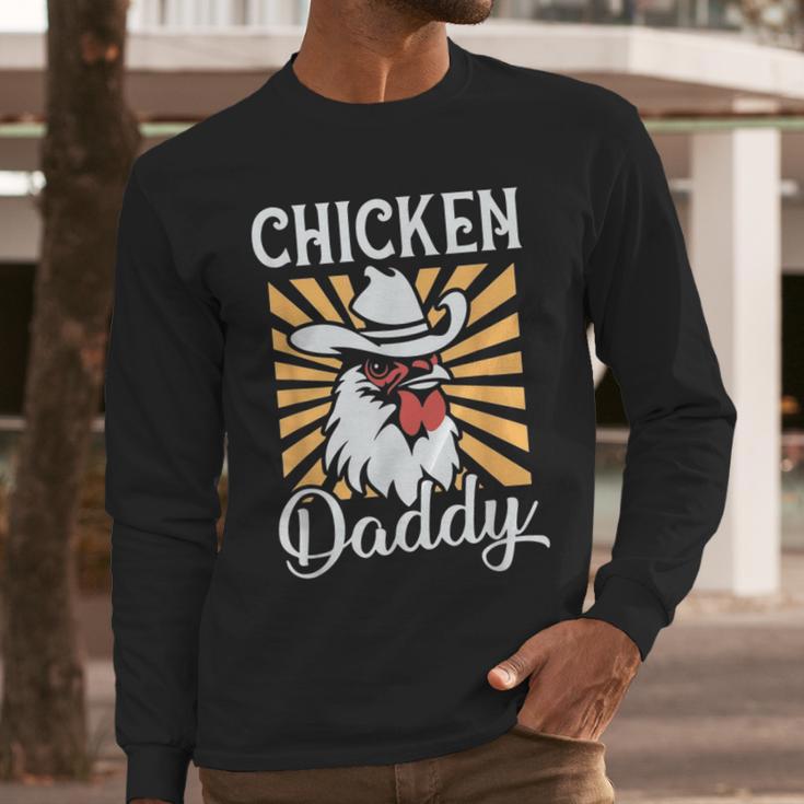 Chicken Daddy Vintage Poultry Farmer Fathers Day Men Long Sleeve T-Shirt