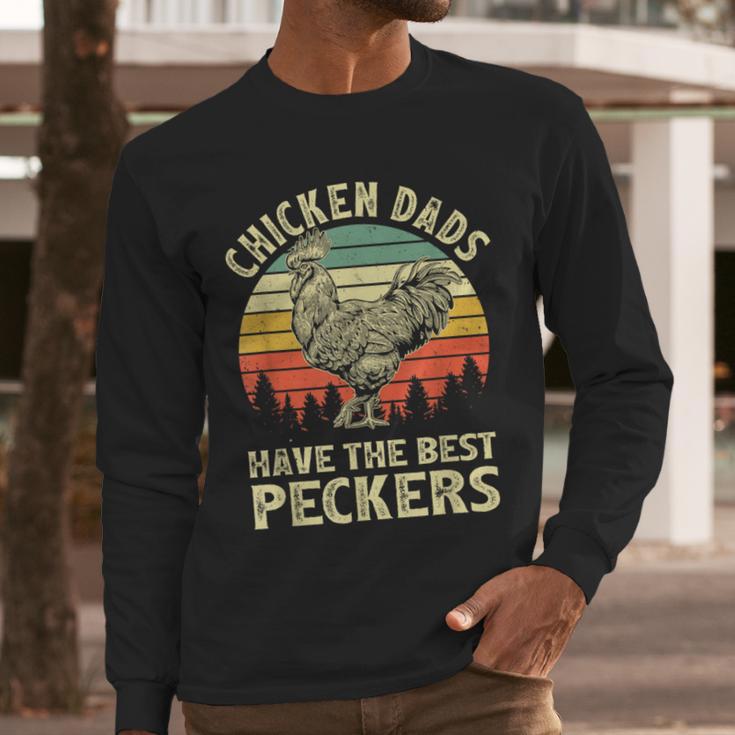 Chicken Dads Have The Best Peckers Vintage Apparel Men Long Sleeve T-Shirt