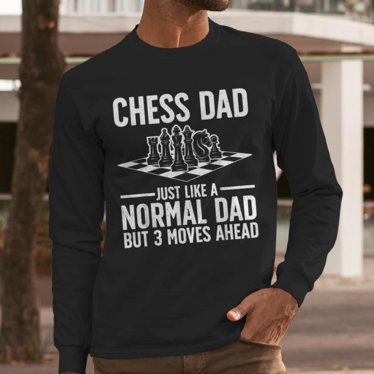 Cool Chess Player Art For Men Dad Knight Chess Lovers Pieces Small Men Long Sleeve T-Shirt