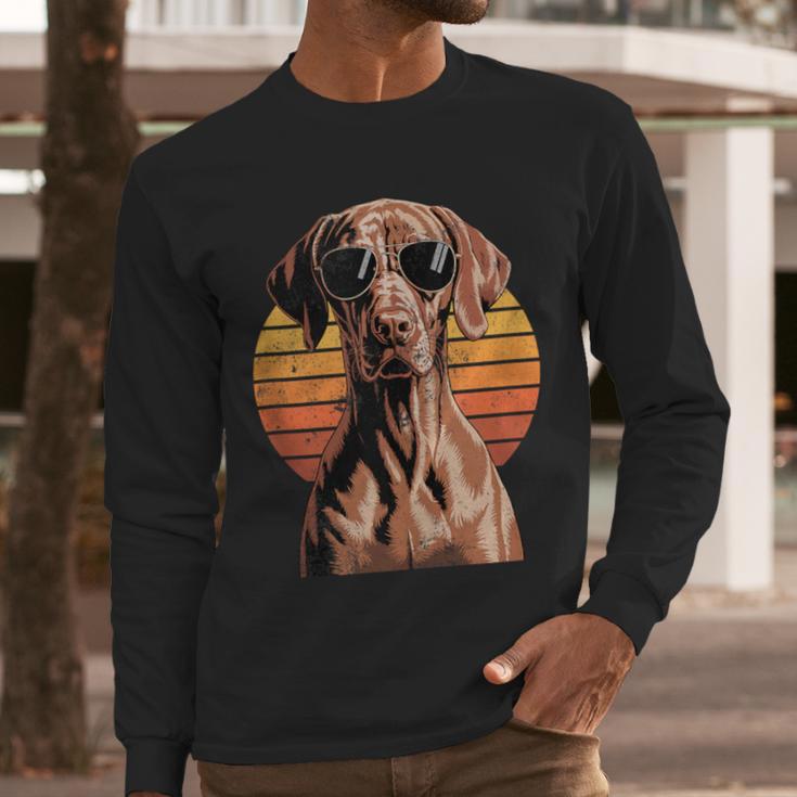 Cool Retro Vizsla Dog Mom Dad Vintage Pet Lovers Men Long Sleeve T-Shirt
