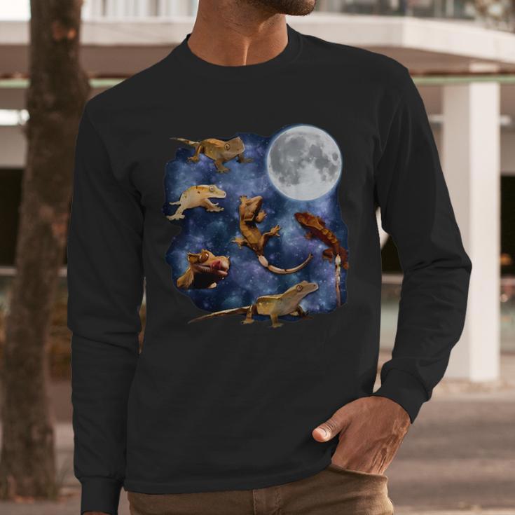 Crested Gecko Moon Retro Reptile Mom Dad Breeder Lover Men Long Sleeve T-Shirt Crested Gecko Moon Retro Reptile Mom Dad Breeder Lover Men Long Sleeve T-Shirt