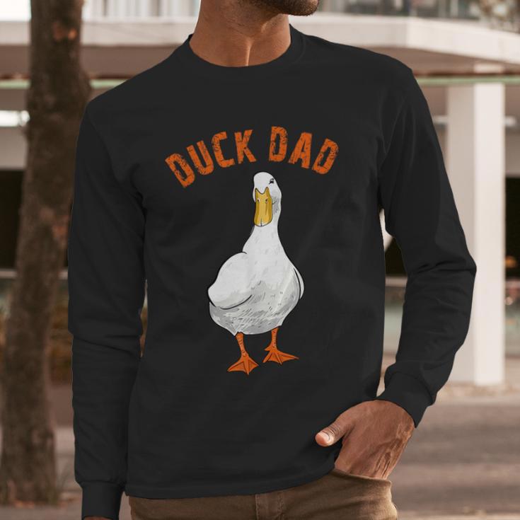 Cute Duck Dad Lover Illustration Duck Owner Men Long Sleeve T-Shirt