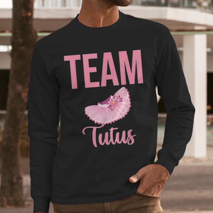 Cute Team Tutus Gender Reveal For Mom And Dad Men Long Sleeve T-Shirt
