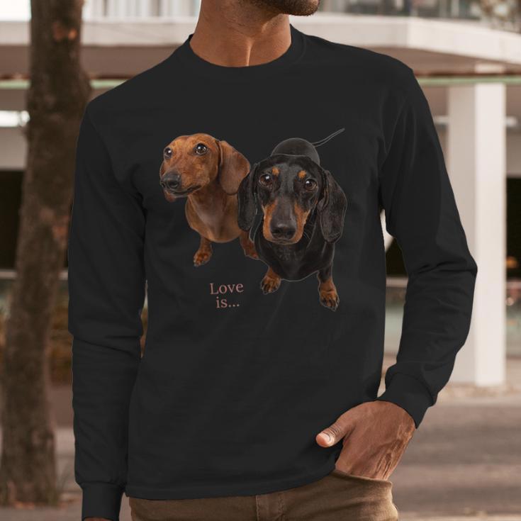 Dachshund Shirt Doxie Mom Dad Love Wiener Dog Puppy Cute Tee Men Long Sleeve T-Shirt