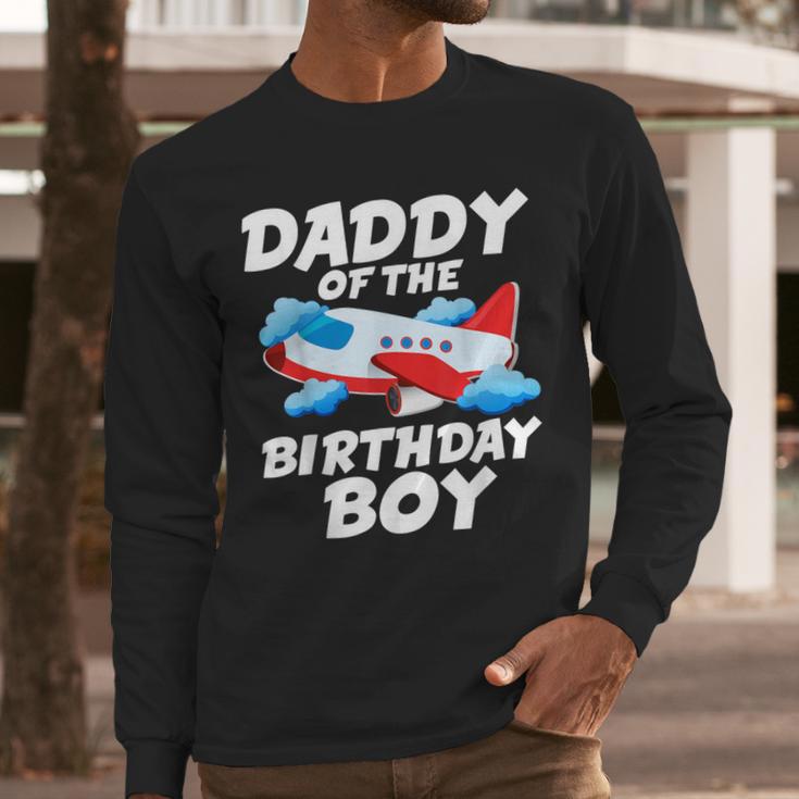 Dad Of The Birthday Boy Airplane Men Long Sleeve T-Shirt