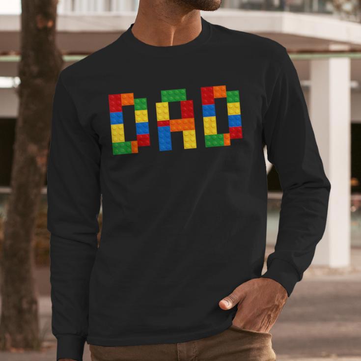 Dad Of The Birthday Boy Building Blocks Bricks Builder Men Long Sleeve T-Shirt