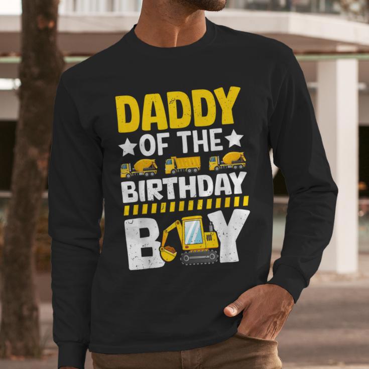 Dad Of The Birthday Boy Construction Theme Party Matching Men Long Sleeve T-Shirt