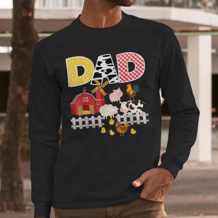 Dad Birthday Boy Farm Animal Farming Farmer Family B-Day Men Long Sleeve T-Shirt