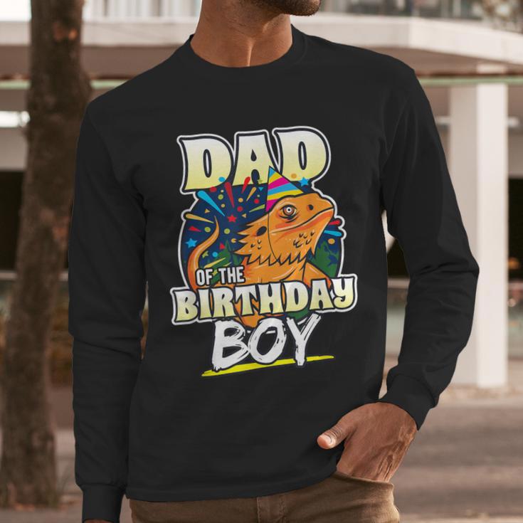 Dad Of Birthday Boy Kids Reptile Birthday Party Men Long Sleeve T-Shirt