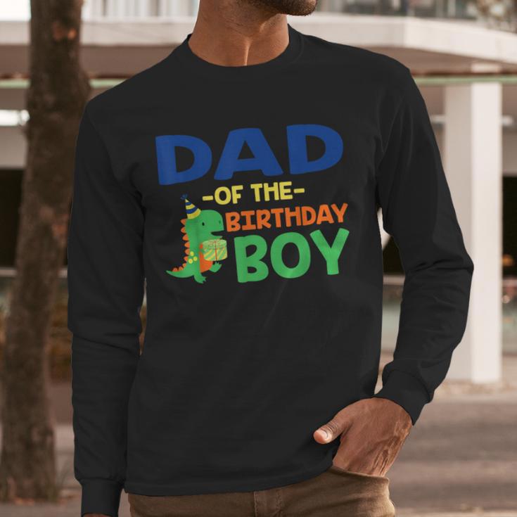 Dad Of The Birthday For Boy Saurus Rex Dinosaur Party Men Long Sleeve T-Shirt