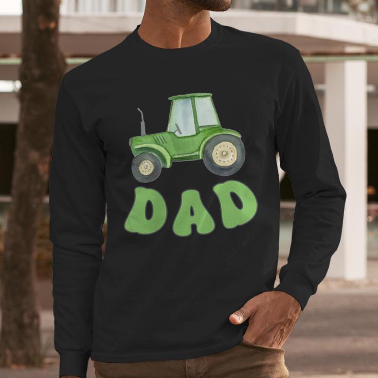 Dad Of The Birthday Boy Tractor Farm Trucks Family Party Men Long Sleeve T-Shirt