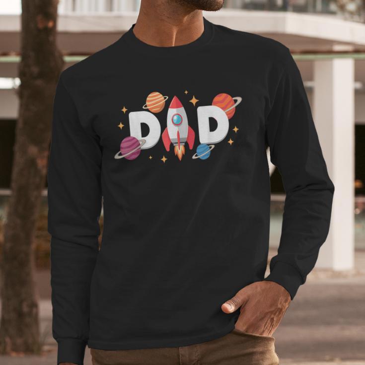 Dad Of The Birthday Boys Space Astronaut 1st Birthday Family Men Long Sleeve T-Shirt