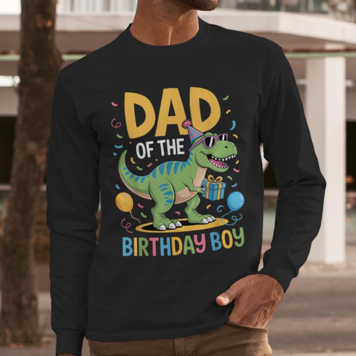 Dad Of The Birthday Party Outfit Dinosaur Squad Daddy Men Long Sleeve T-Shirt