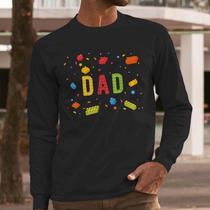 Dad Building Blocks Birthday Boy Men Long Sleeve T-Shirt