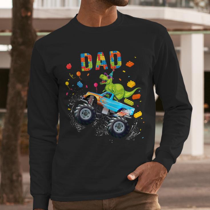 Dad Building Blocks Monster Truck Dinosaur Birthday Men Long Sleeve T-Shirt Dad Building Blocks Monster Truck Dinosaur Birthday Men Long Sleeve T-Shirt