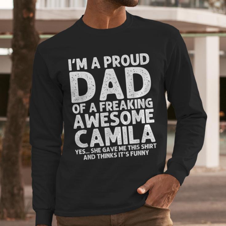 Dad Of CAMILA Father's Day Personalized Name Joke Men Long Sleeve T-Shirt