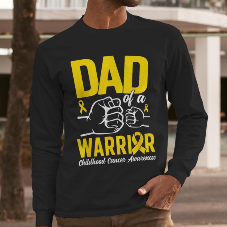 Dad Of A Childhood Cancer Warrior Childhood Cancer Awareness Men Long Sleeve T-Shirt Dad Of A Childhood Cancer Warrior Childhood Cancer Awareness Men Long Sleeve T-Shirt