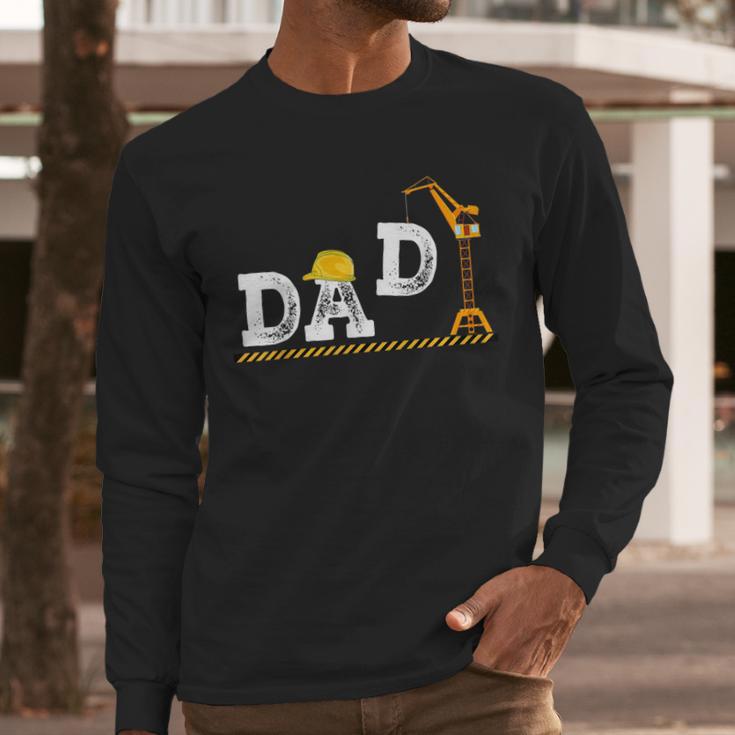 Dad Construction Excavator Family Matching Bday Party Men Long Sleeve T-Shirt