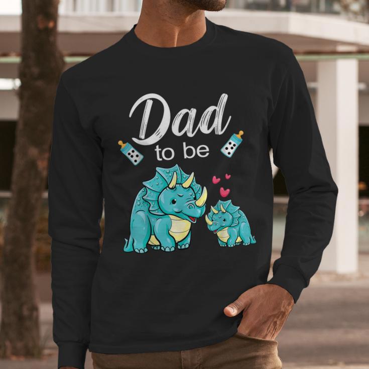 Dad To Be Dinosaur Baby Shower For Boy Men Long Sleeve T-Shirt