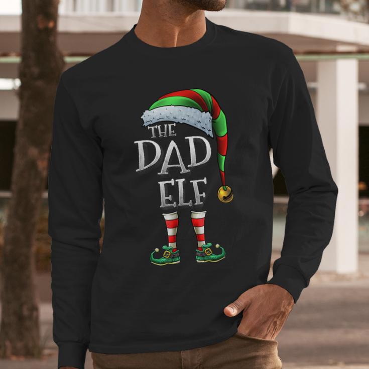 The Dad Elf Shirt Matching Family Dad Christmas Elf Men Long Sleeve T-Shirt