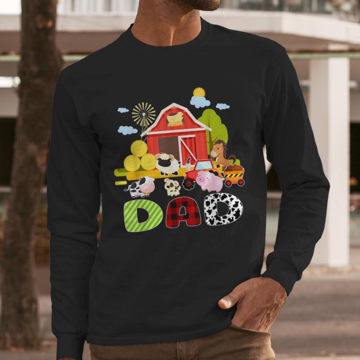 Dad Farm Animal Birthday Family Matching Party Men Long Sleeve T-Shirt