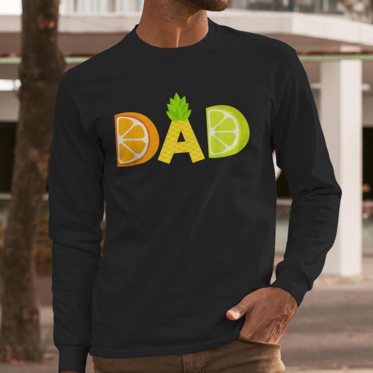 Dad Fruitarian Lover Summer Father Fruit Slice Men Long Sleeve T-Shirt