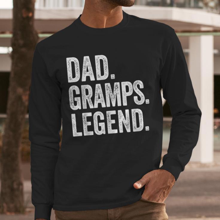 Dad Gramps Legend Vintage Distressed Bold Gramps Graphic Men Long Sleeve T-Shirt