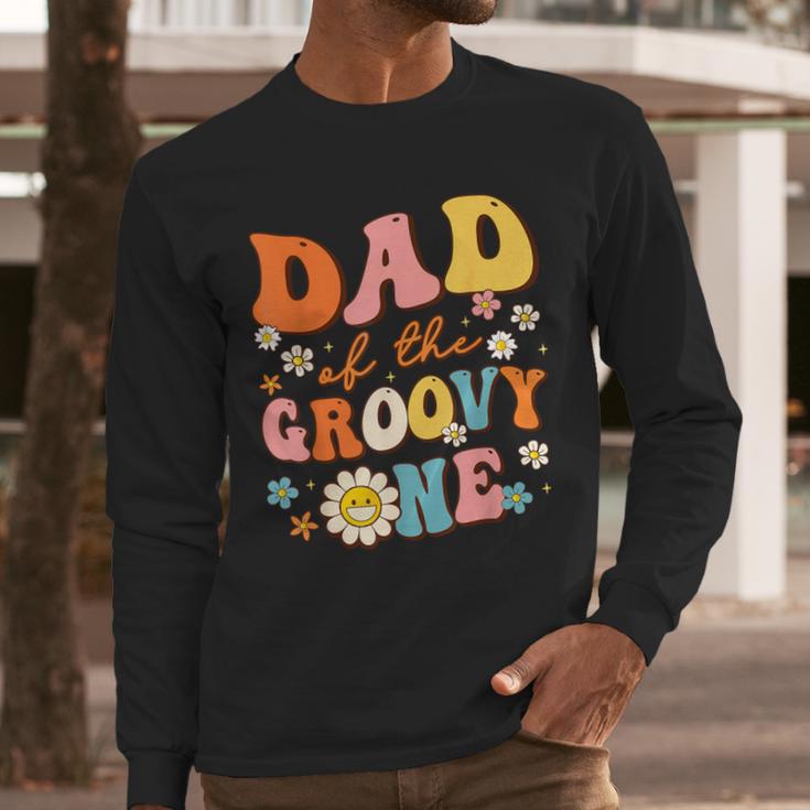 Dad Of The Groovy One 1st Birthday Pregnancy Announcement Men Long Sleeve T-Shirt