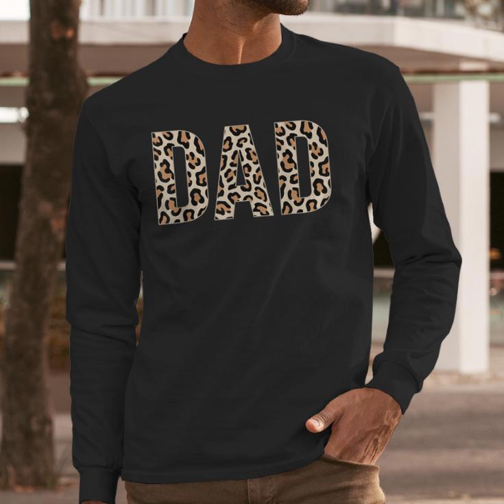 Dad Leopard Print Fathers Day Men Long Sleeve T-Shirt