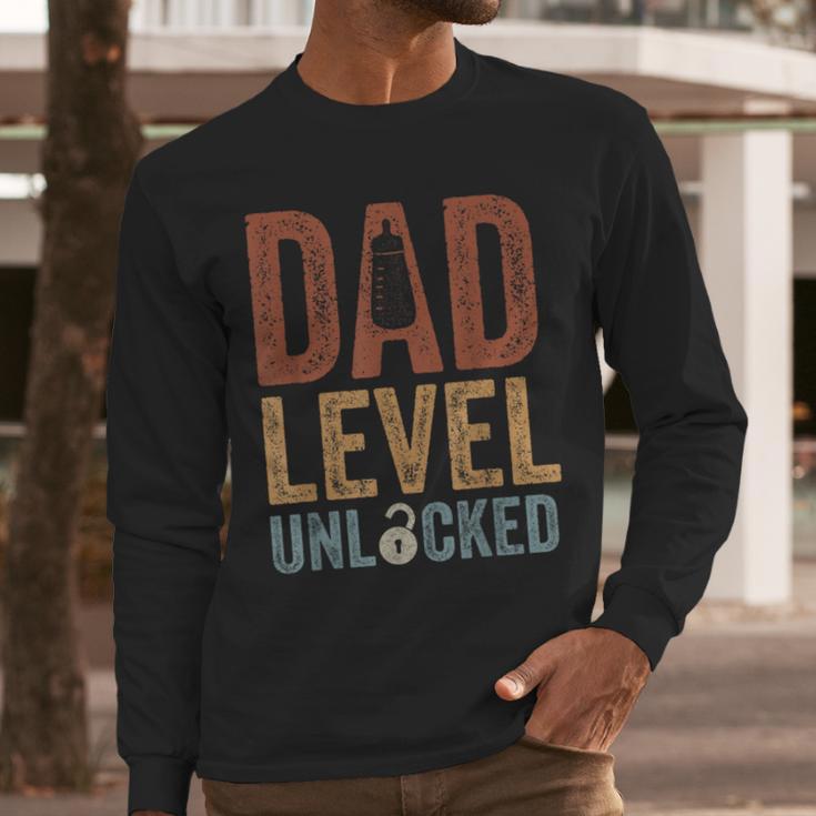 Dad Level Unlocked Father To Be New Daddy Men Long Sleeve T-Shirt