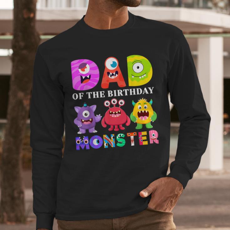 Dad Little Monster Kids 1st Birthday Party Family Monster Small Men Long Sleeve T-Shirt